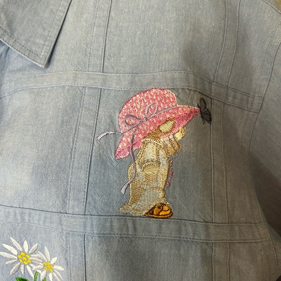 Vintage Embroidered Blue Button Down Shirt - Picture 6 of 15